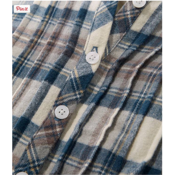 L.L. Bean Scotch Plaid Cotton Flannel Cozy Red Classic Pockets Nightgown Small - Picture 5 of 14